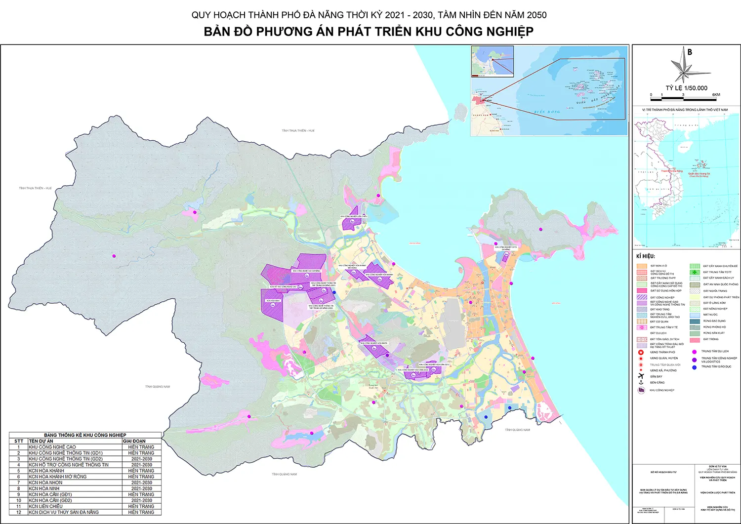 Bản đồ quy hoạch khu công nghiệp TP Đà Nẵng đến năm 2030