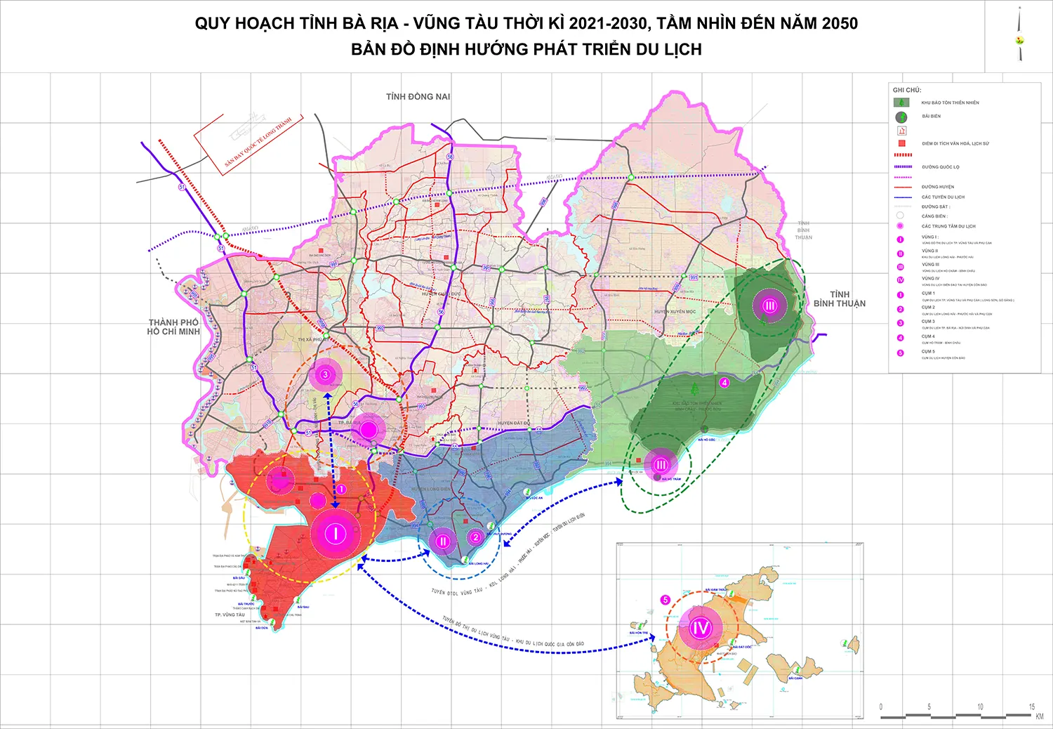 Bản đồ quy hoạch du lịch tỉnh Bà Rịa - Vũng Tàu đến năm 2030