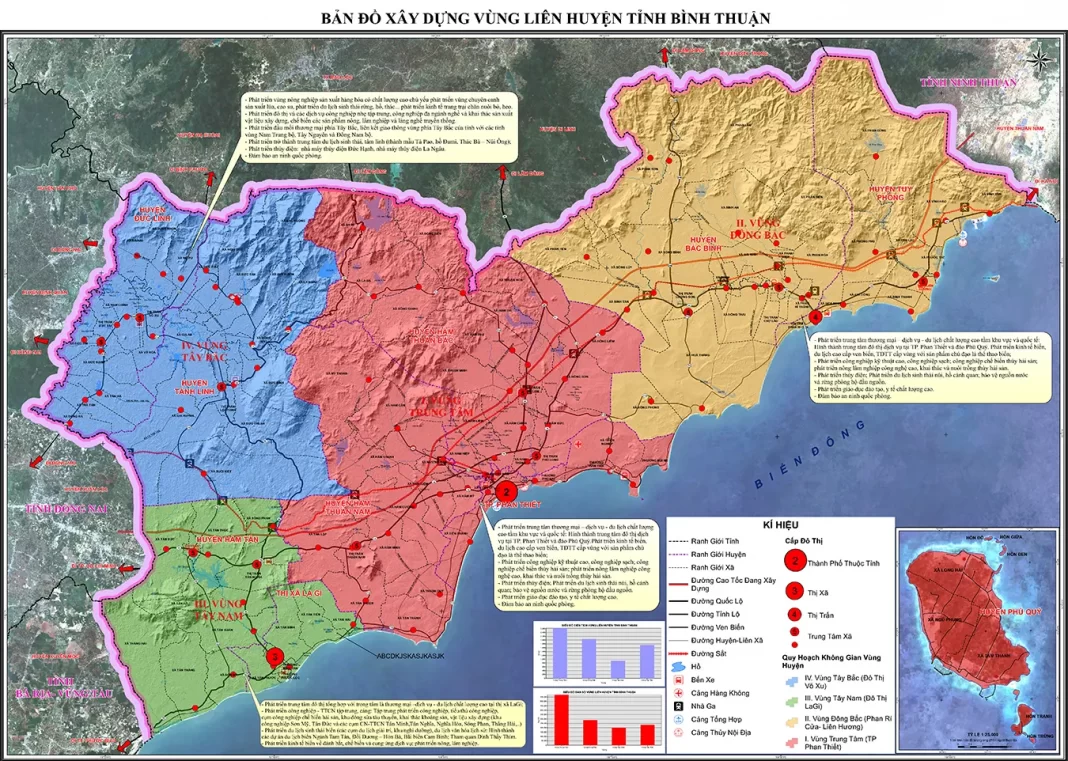 Bản đồ quy hoạch vùng liên huyện tỉnh Bình Thuận đến năm 2030