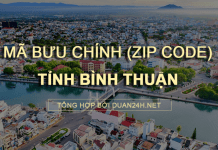 Thông tin tra cứu mã bưu chính (Zip Code) tại tỉnh Bình Thuận