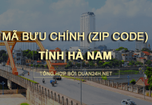 Thông tin tra cứu mã bưu chính (Zip Code) tại tỉnh Hà Nam