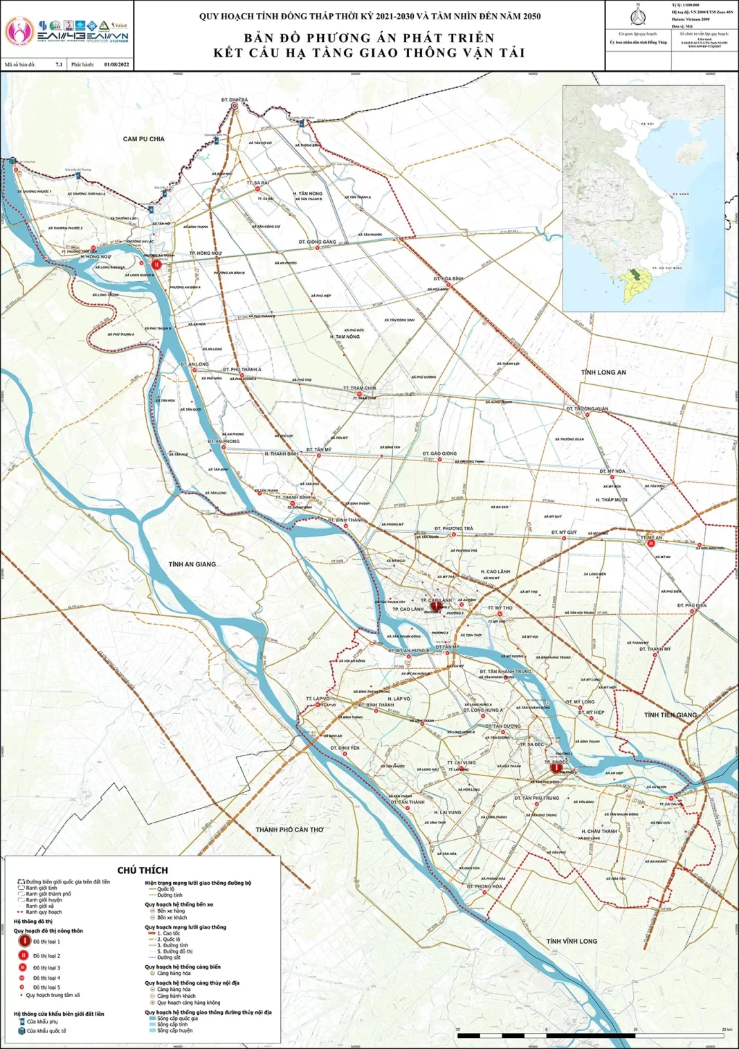 Bản đồ quy hoạch hệ thống giao thông tỉnh Đồng Tháp đến năm 2030