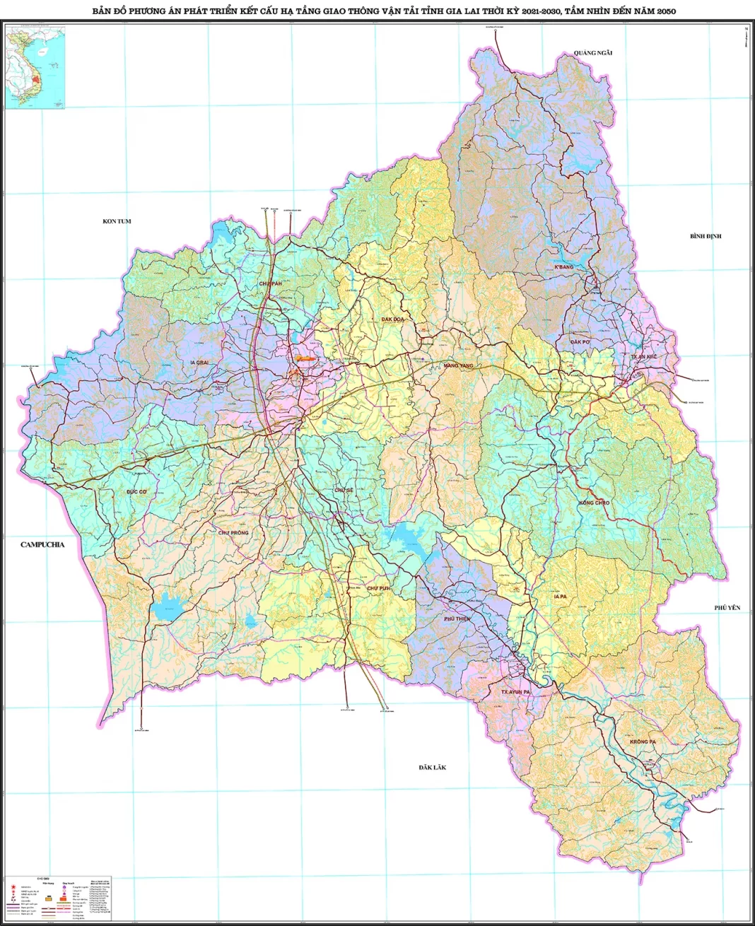 Bản đồ quy hoạch giao thông tỉnh Gia Lai đến năm 2030