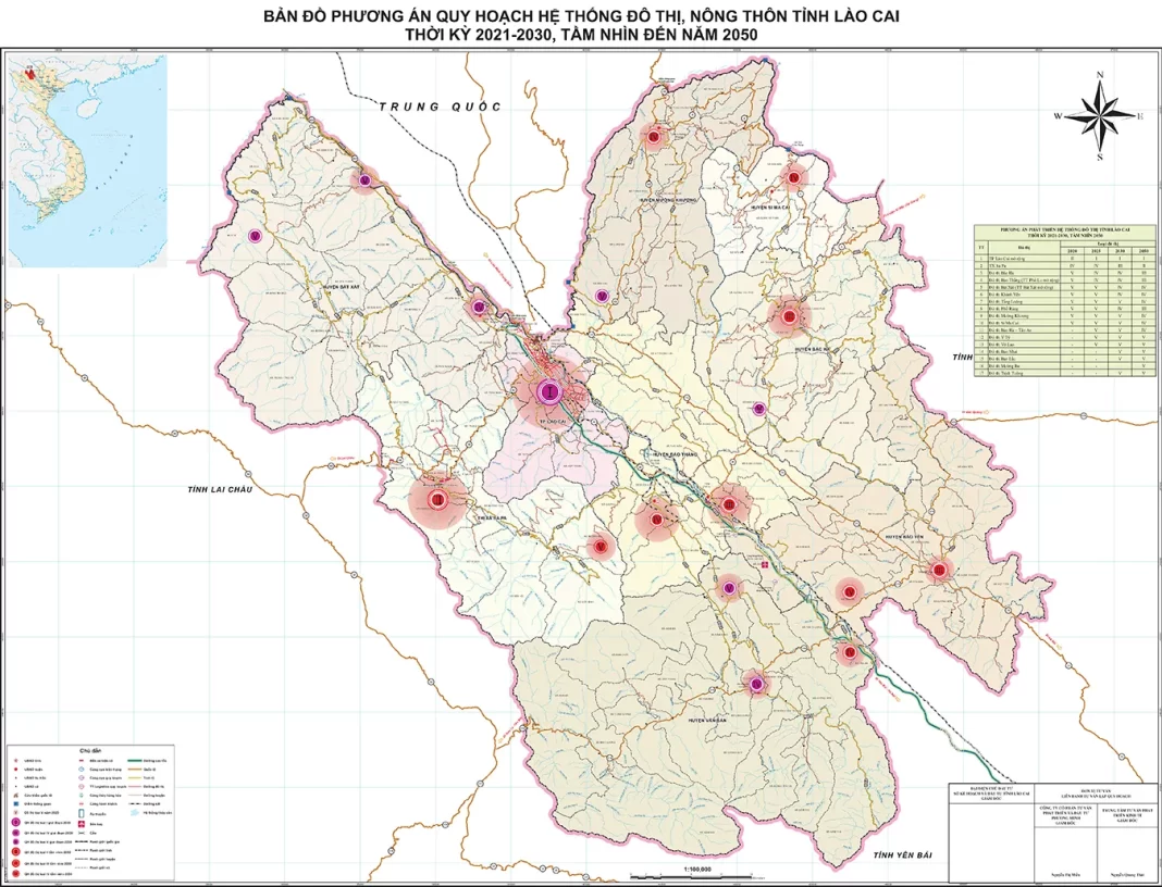 Bản đồ quy hoạch phát triển đô thị tỉnh Lao Cai đến năm 2030