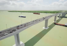 Phối cảnh cầu Nhơn Trạch thuộc đường vành đai 3 TP HCM vượt sông Đồng Nai từ Nhơn Trạch về TP Thủ Đức. (Nguồn: Bộ Giao thông vận tải).