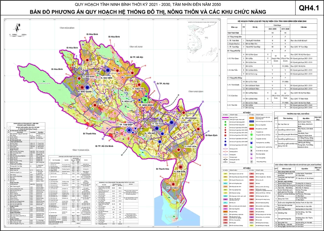 Bản đồ quy hoạch đô thị tỉnh Ninh Bình đến năm 2030