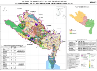 Bản đồ tổ chức không gian và phân vùng chức năng tỉnh Ninh Bình