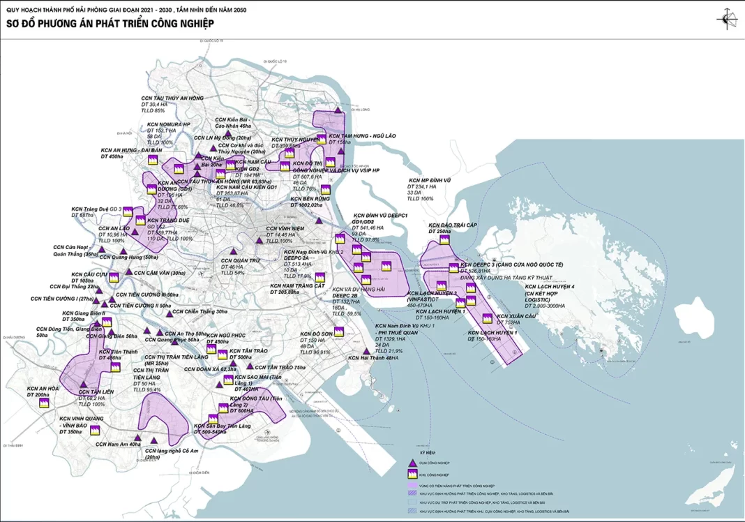 Bản đồ quy hoạch phát triển công nghiệp TP Hải Phòng