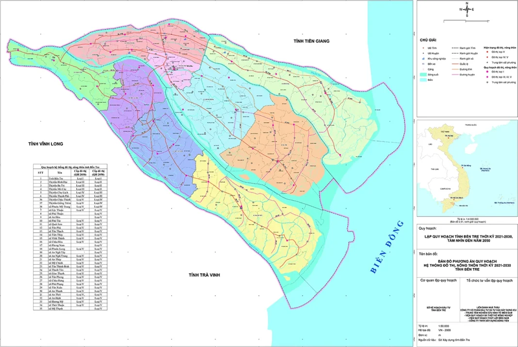 Bản đồ quy hoạch đô thị tỉnh Bến Tre