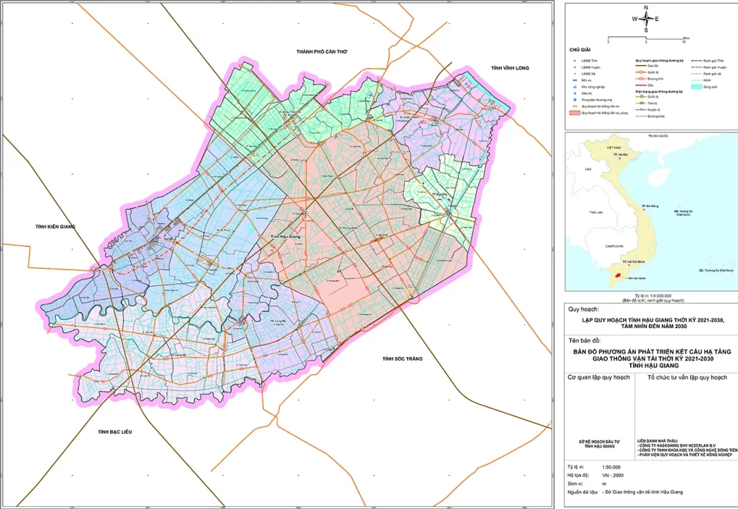 Bản đồ quy hoạch giao thông tỉnh Hậu Giang