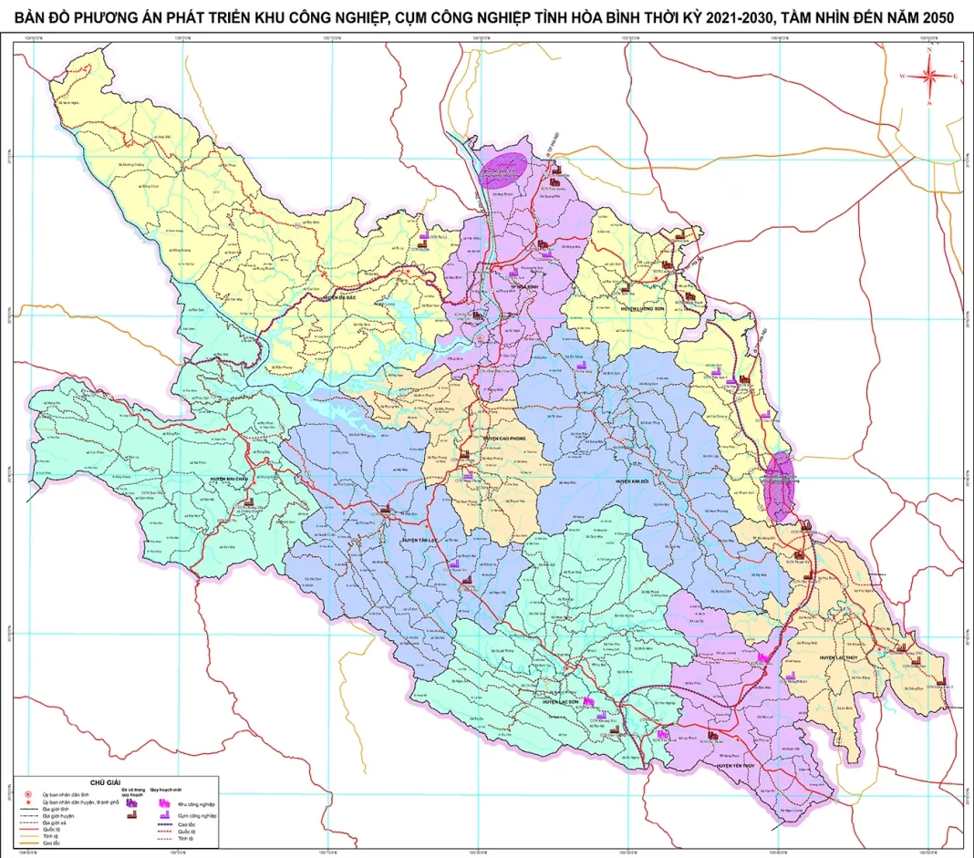 Bản đồ quy hoạch khu, cụm công nghiệp tỉnh Hòa Bình