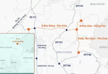 Hướng tuyến cao tốc Bàu Bàng - Phú Giáo - Bắc Tân Uyên (Hình bỏi Vnrxpress)
