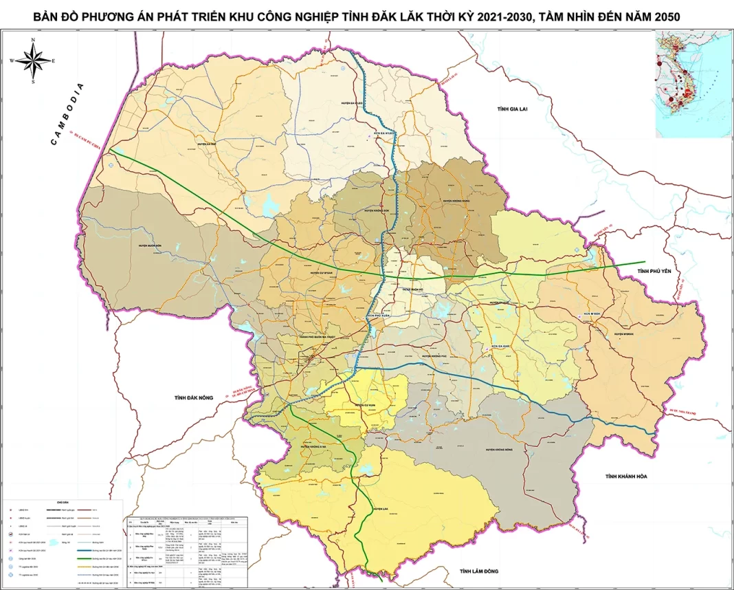 Bản đồ quy hoạch khu công nghiệp tỉnh Đắk Lắk
