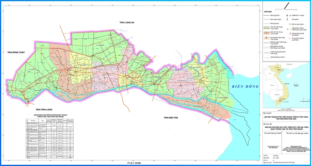 Bản đồ quy hoạch giao thông tỉnh Tiền Giang