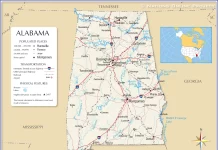 Bản đồ bang Map of Alabama (Mỹ) | Map of Alabama (USA)