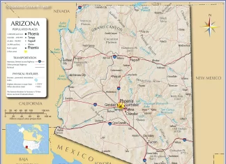 Bản đồ bang Map of Arizona (Mỹ) | Map of Arizona (USA)