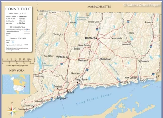 Thông tin, bản đồ bang Connecticut (Mỹ)
