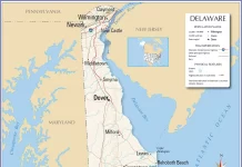 Thông tin, bản đồ bang Delaware (USA)