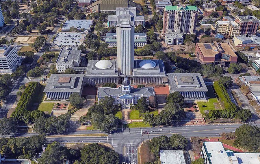 Florida State Capitol Complex in Tallahassee (Old Capitol in foreground)