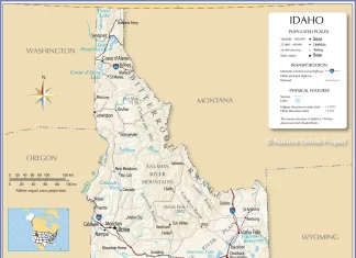 Thông tin, bản đồ bang Idaho (Mỹ)