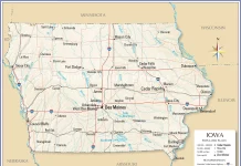 Thông tin, bản đồ bang Iowa (Mỹ)