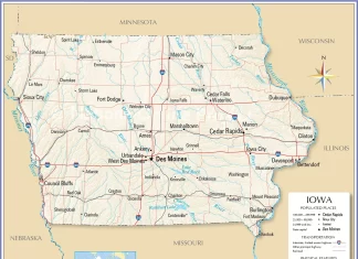 Thông tin, bản đồ bang Iowa (Mỹ)
