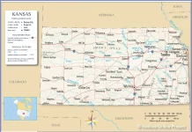 Thông tin, bản đồ bang Kansas (Mỹ)