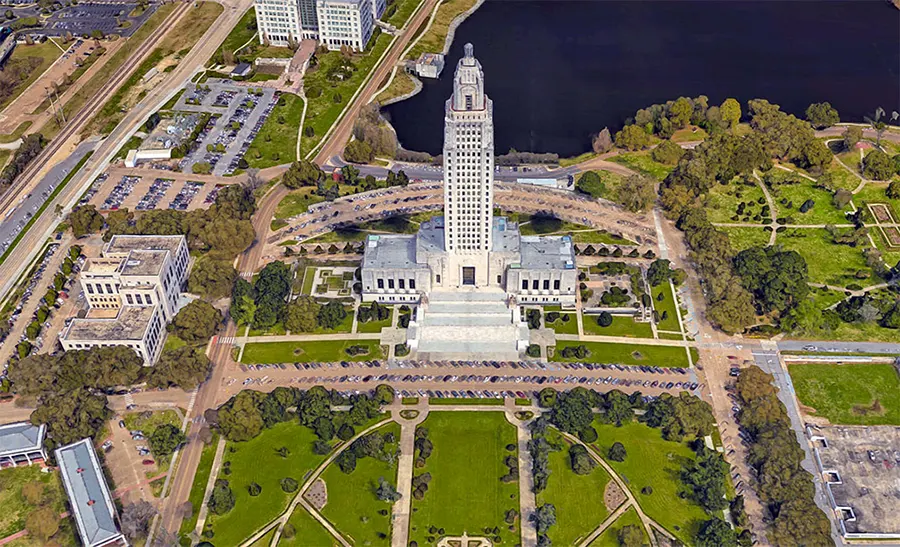 The Louisiana State Capitol in Baton Rouge, the state capital