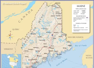 Thông tin, bản đồ bang Maine (Mỹ)