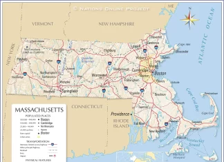 Thông tin, bản đồ bang Massachusetts (Mỹ)