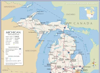Thông tin, bản đồ bang Michigan (Mỹ)