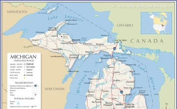 Thông tin, bản đồ bang Michigan (Mỹ)