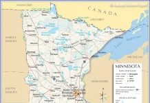 Bản đồ bang Minnesota (MN), Mỹ
