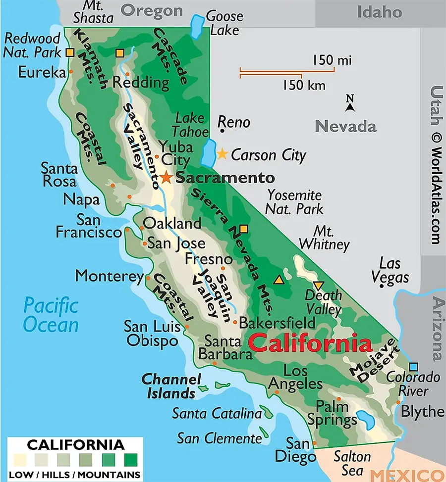 Bản đồ bang California (Mỹ)