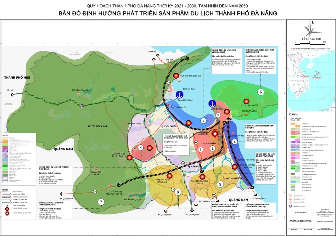 Bản đồ định hướng phát triển các sản phẩm du lịch TP Đà Nẵng