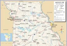 Bản đồ bang Missouri (MO), Mỹ