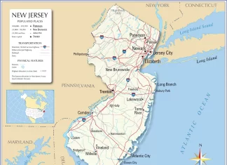 Thông tin, bản đồ bang New Jersey (Mỹ)