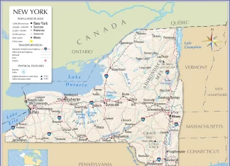 Thông tin, bản đồ bang New York (Mỹ)