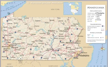 Thông tin bản đồ bang Pennsylvania (Mỹ)