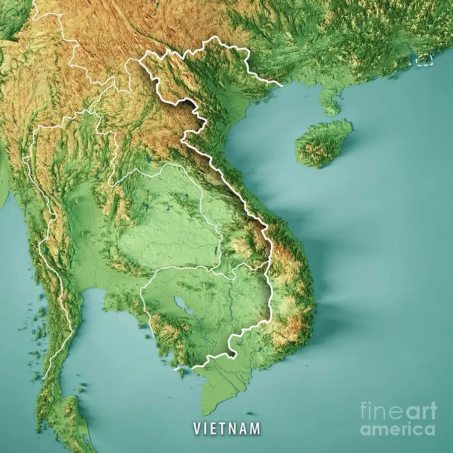 Bản đồ địa lý Việt Nam mô phỏng 3D