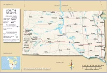 Thông tin, bản đồ bang South Dakota (Mỹ)