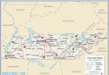 Thông tin, bản đồ bang Tennessee (Mỹ)