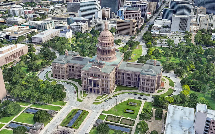 Tòa nhà Đại hội Bang Texas ở Trung tâm thành phố Austin