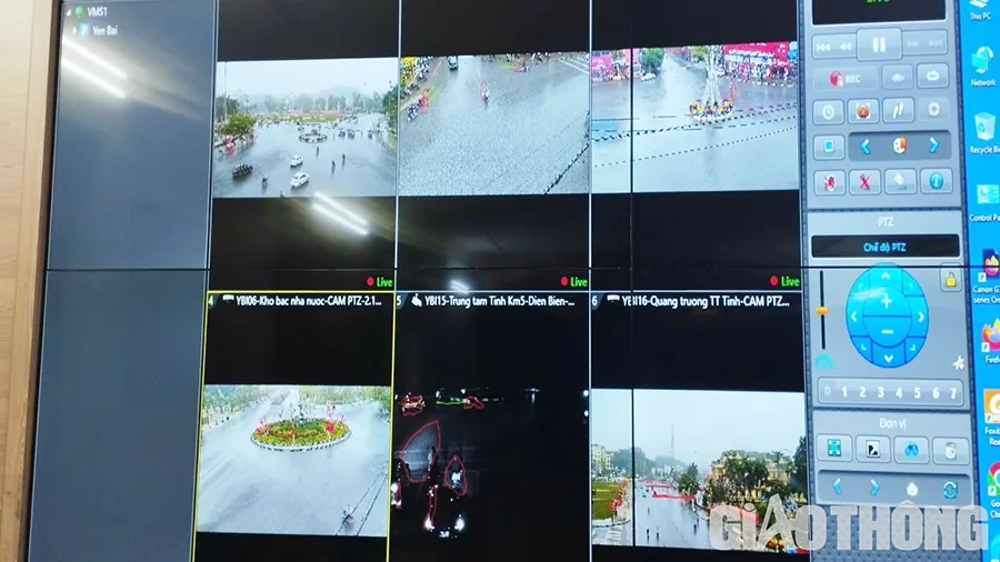 Hệ thống camera giám sát giao thông được lắp đặt truyền tín hiệu về Phòng CSGT Công an tỉnh Yên Bái.