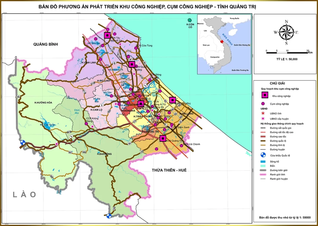 Bản đồ quy hoạch khu, cụm công nghiệp tỉnh Quảng Trị đến năm 2030