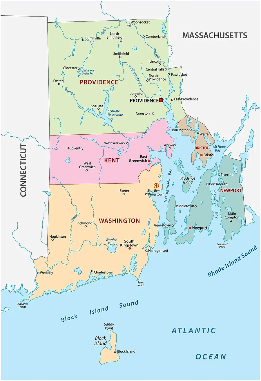 Map of Rhode Island