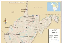 Thông tin, bản đồ bang West Virginia (Mỹ)