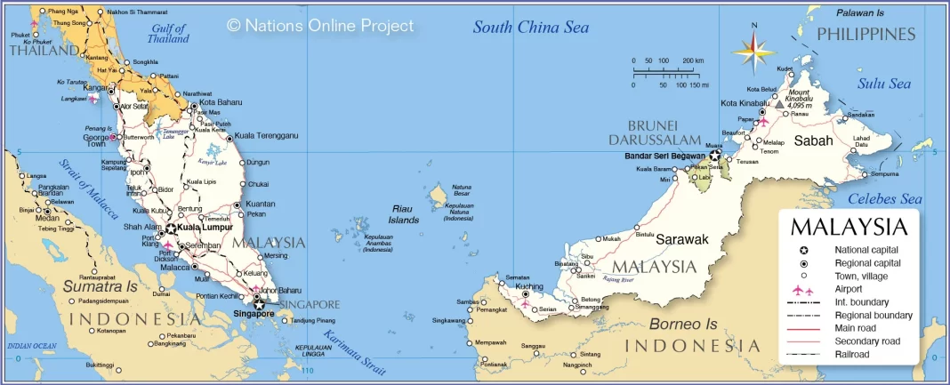 Bản đồ, thông tin Malaysia (Map of Malaysia, Peta Malaysia, 马来西亚地图)