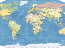 Bản đồ thế giới (World map, 世界地图, दुनिया का नक्शा, Carte du monde)