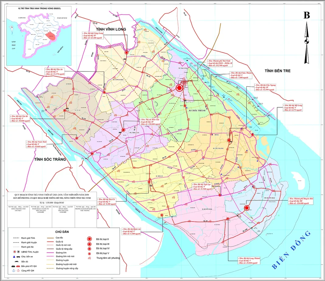 Bản đồ quy hoạch đô thị tỉnh Trà Vinh